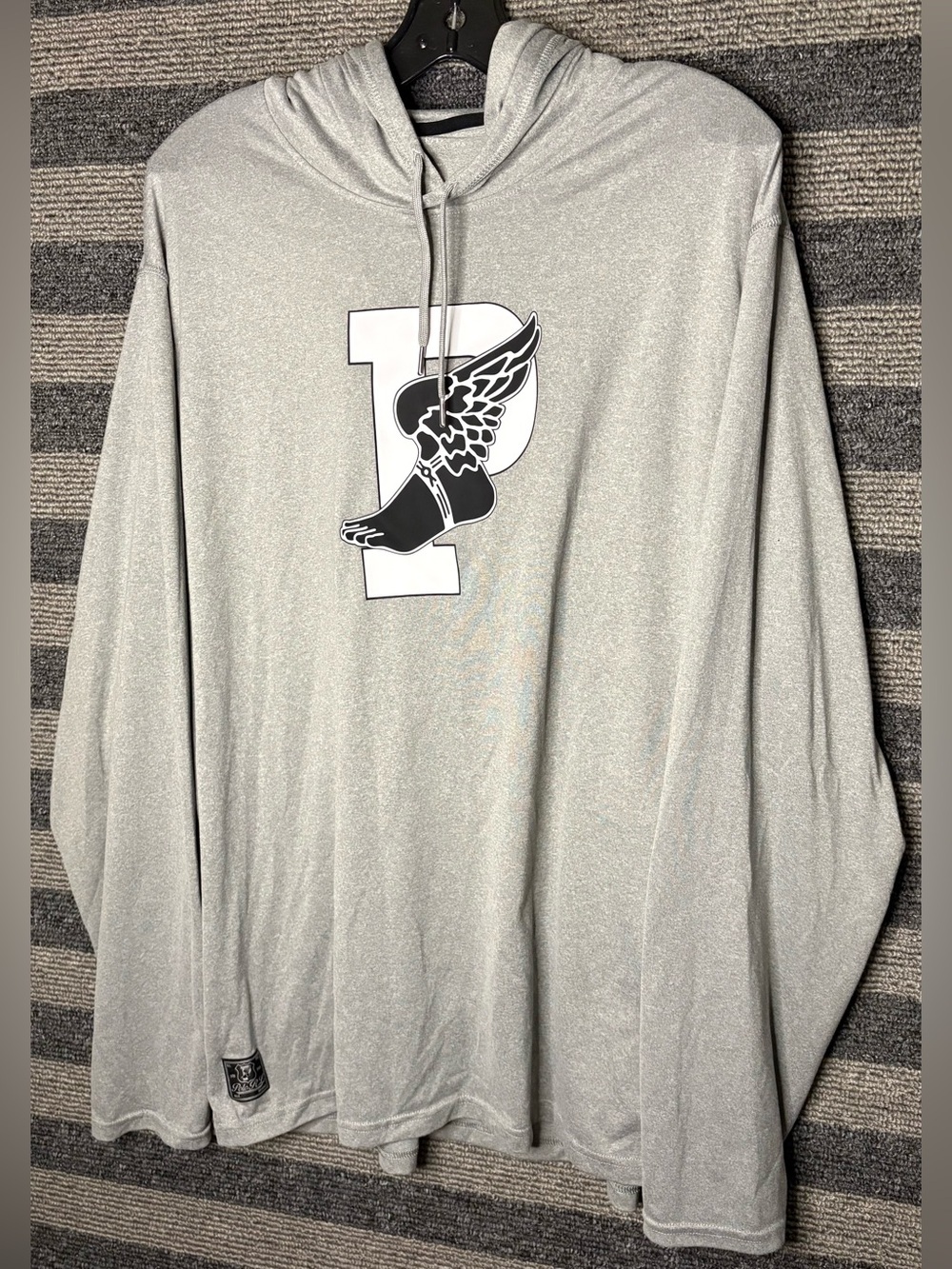 Polo Ralph Lauren Performance P-Wing Grey Athletic Hoodie Shirt Men’s XXL EUC